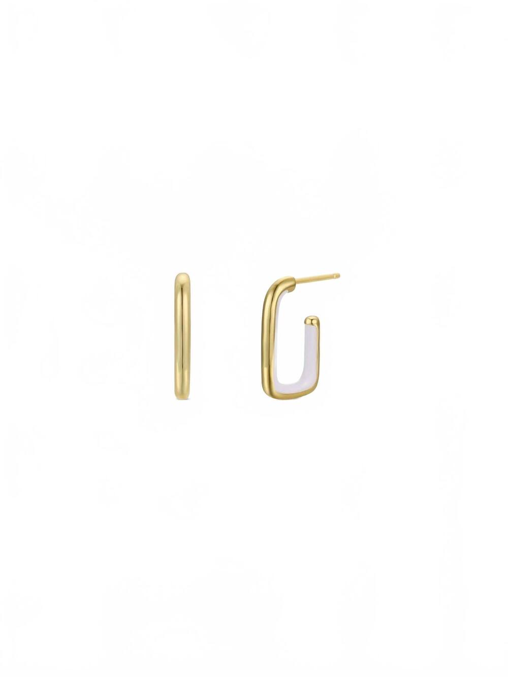 NEW JAXKELLY women's enamel large rectangle hoop earrings in gold